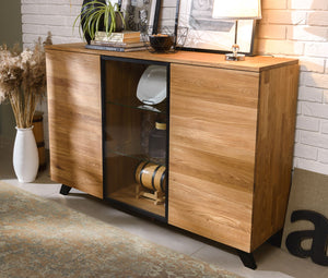 NordicStory Moritz 2 massief eiken ladenkast, 150 x 40 x 101,9 cm.