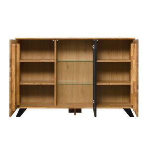 NordicStory Moritz 2 massief eiken ladenkast, 150 x 40 x 101,9 cm.