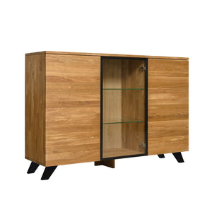 NordicStory Moritz 2 massief eiken ladenkast, 150 x 40 x 101,9 cm.