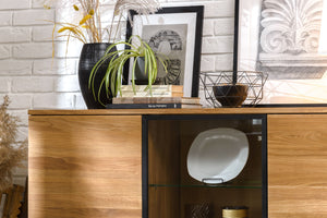 NordicStory Moritz 2 massief eiken ladenkast, 150 x 40 x 101,9 cm.