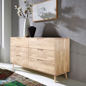 NordicStory Dressoir Ladekast in massief eiken Escandi 4 160 x 45 x 84,5 cm.
