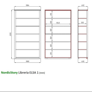 NordicStory boekenkast NordicStory boekenkast in massief eikenhout muurkast