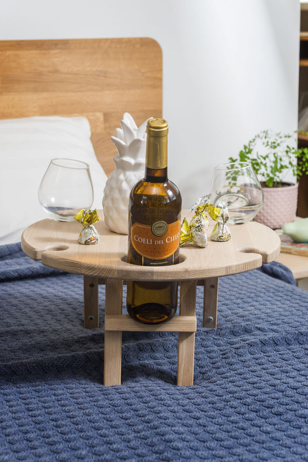 Inklapbare mini wijntafel van massief eikenhout | NordicStory