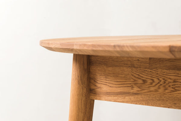 NordicStory Ronde uitschuifbare massief eiken eettafel met rond blad