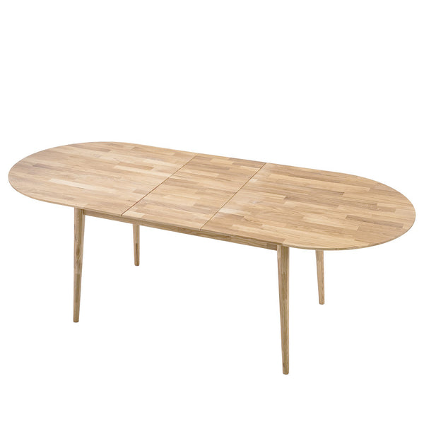 NordicStory Uitschuifbare ovale eettafel in massief eikenhout