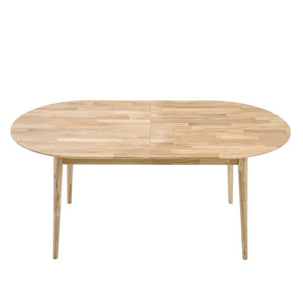 NordicStory Uitschuifbare ovale eettafel in massief eikenhout