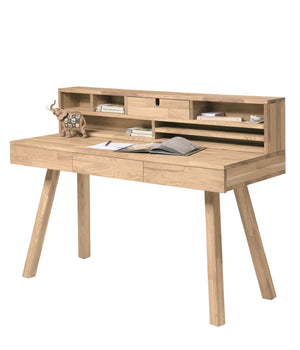 NordicStory Massief eiken bureau Einstein 2 met zwevende plank