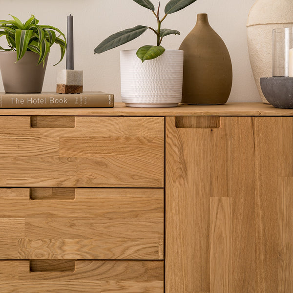 NordicStory Dressoir Ladekast in eiken massief hout