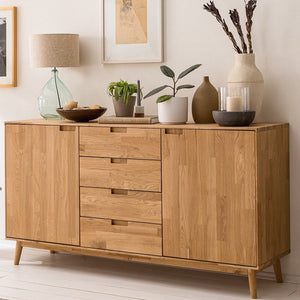NordicStory Dressoir Ladekast in eiken massief hout