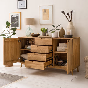 NordicStory Dressoir Ladekast in eiken massief hout