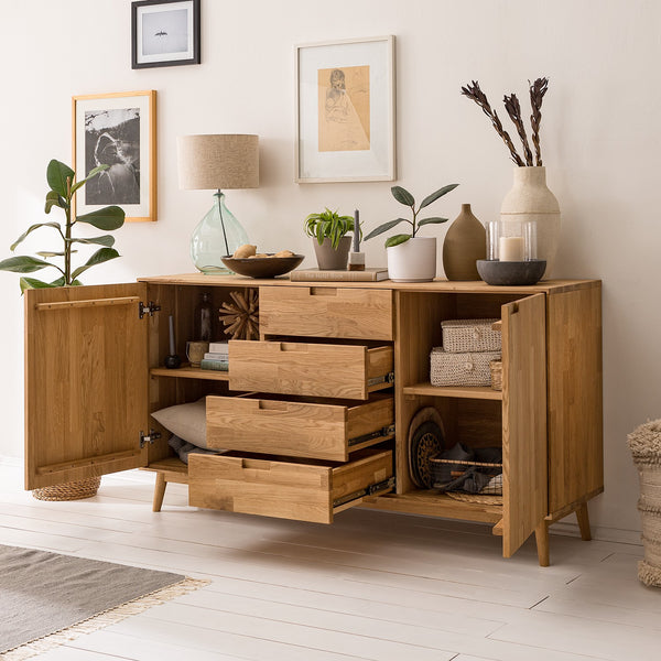 NordicStory Dressoir Ladekast in eiken massief hout