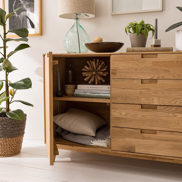 NordicStory Dressoir Ladekast in eiken massief hout