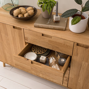 NordicStory Dressoir Ladekast in eiken massief hout