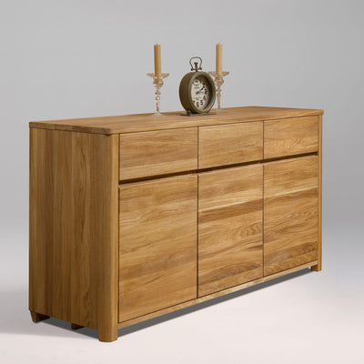 NordicStory Scandinavisch eiken massief houten ladekast dressoir kabinet