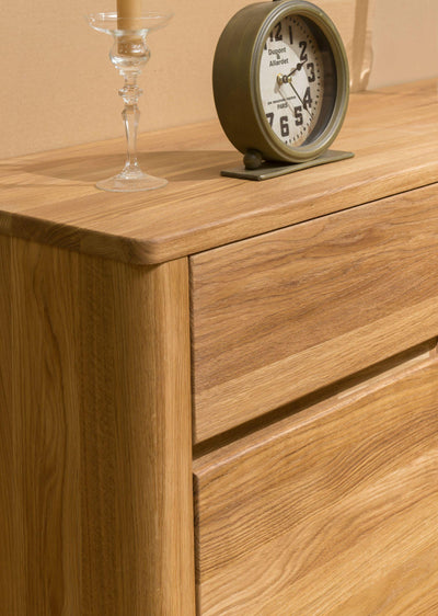NordicStory Scandinavisch eiken massief houten ladekast dressoir kabinet