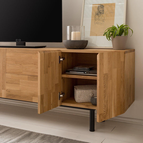 Wardi massief eiken TV-meubel, 220 x 40 x 65 cm | NordicStory