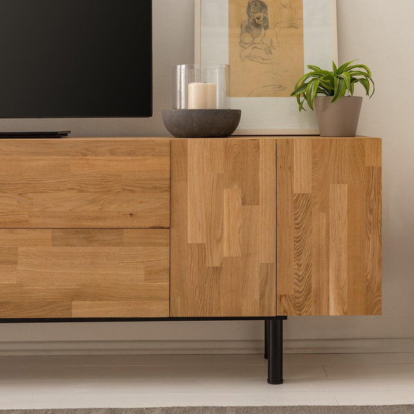Wardi massief eiken TV-meubel, 220 x 40 x 65 cm | NordicStory
