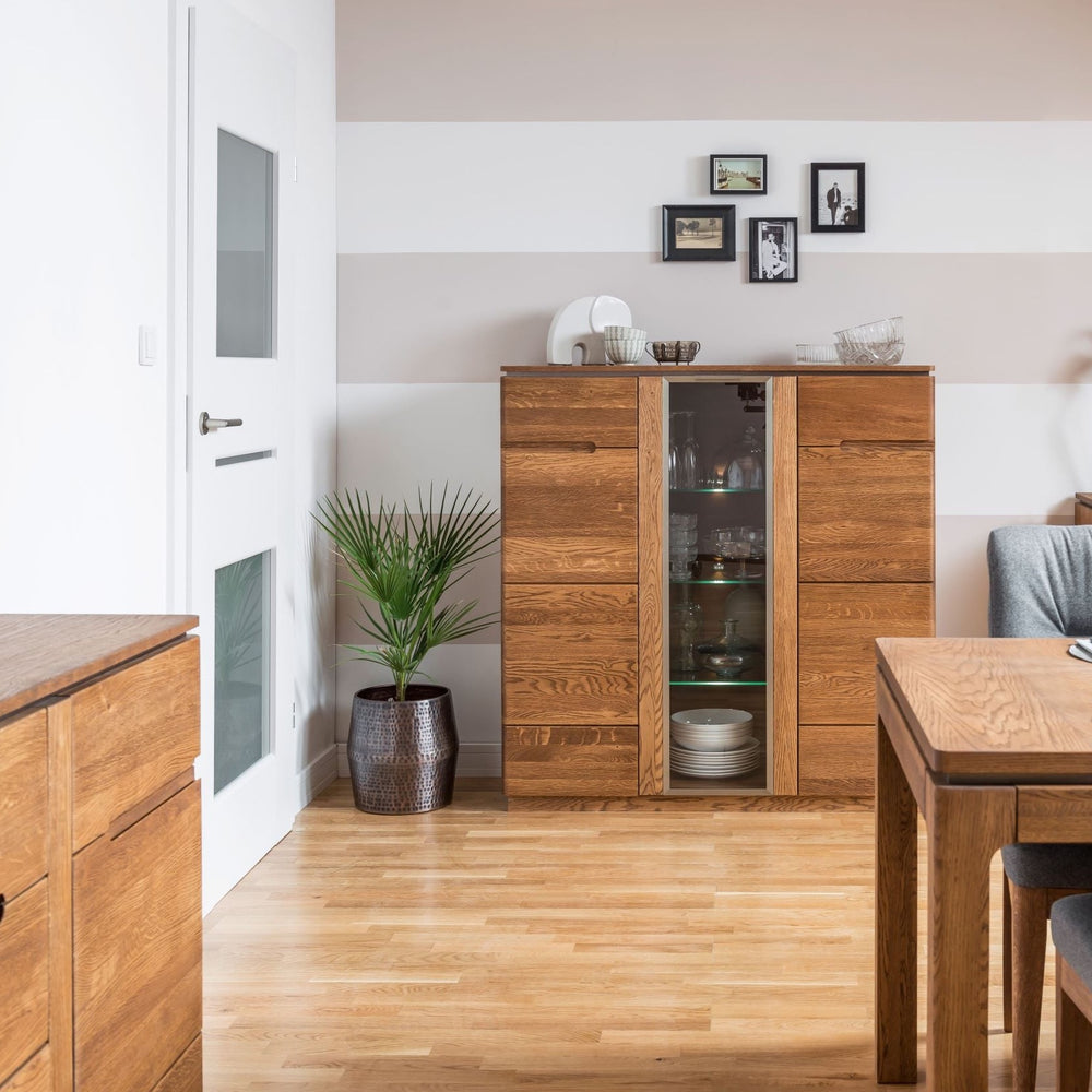 NordicStory Massief eiken vitrinekast 