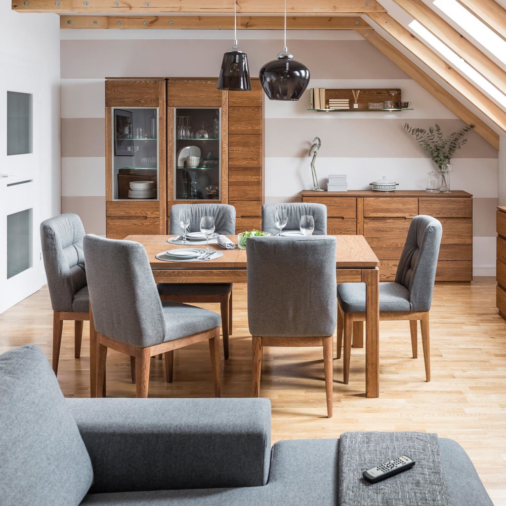 LoftStory Massief eiken vitrinekast