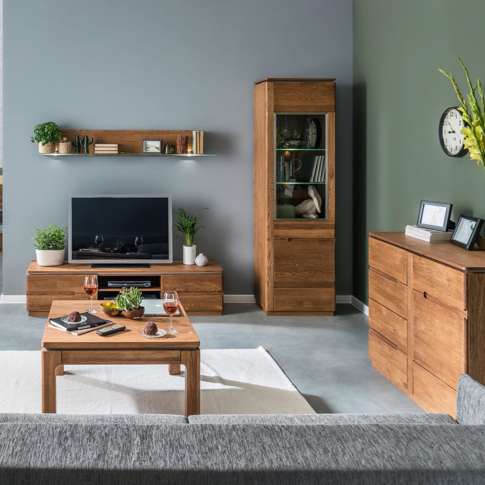 LoftStory Eikenhouten vitrinekast