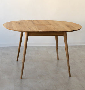 NordicStory Ronde uitschuifbare eettafel in massief eiken Escandi 3 100-130 x 100 x 75 cm.  Media 1 van 20