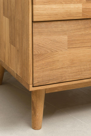 NordicStory Nordic Oak Solid Wood Glass Display Cabinet Nordic Retro 