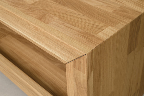 NordicStory TV tafel dressoir ladekast woonkamer massief eikenhout 100 naturel gebleekt