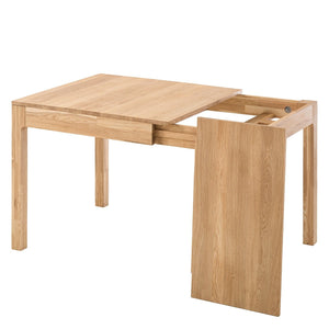 Uitschuifbare eettafel in massief eikenhout