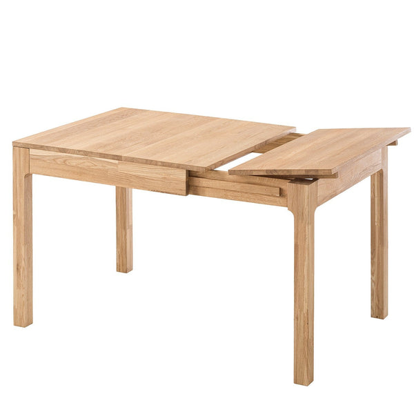 Uitschuifbare eettafel in massief eikenhout