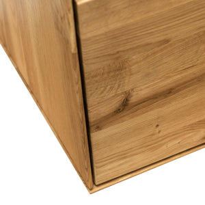 NordicStory Massief eiken zwevende garderobe wandkast Scandinavisch woonkamermeubel