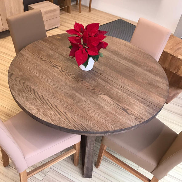 NordicStory Ronde uitschuifbare massief eiken eettafel