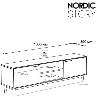 NordicStory TV-meubel in massief eiken "Escandi".