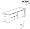 NordicStory TV tafel dressoir ladekast woonkamer massief eikenhout 100 naturel gebleekt