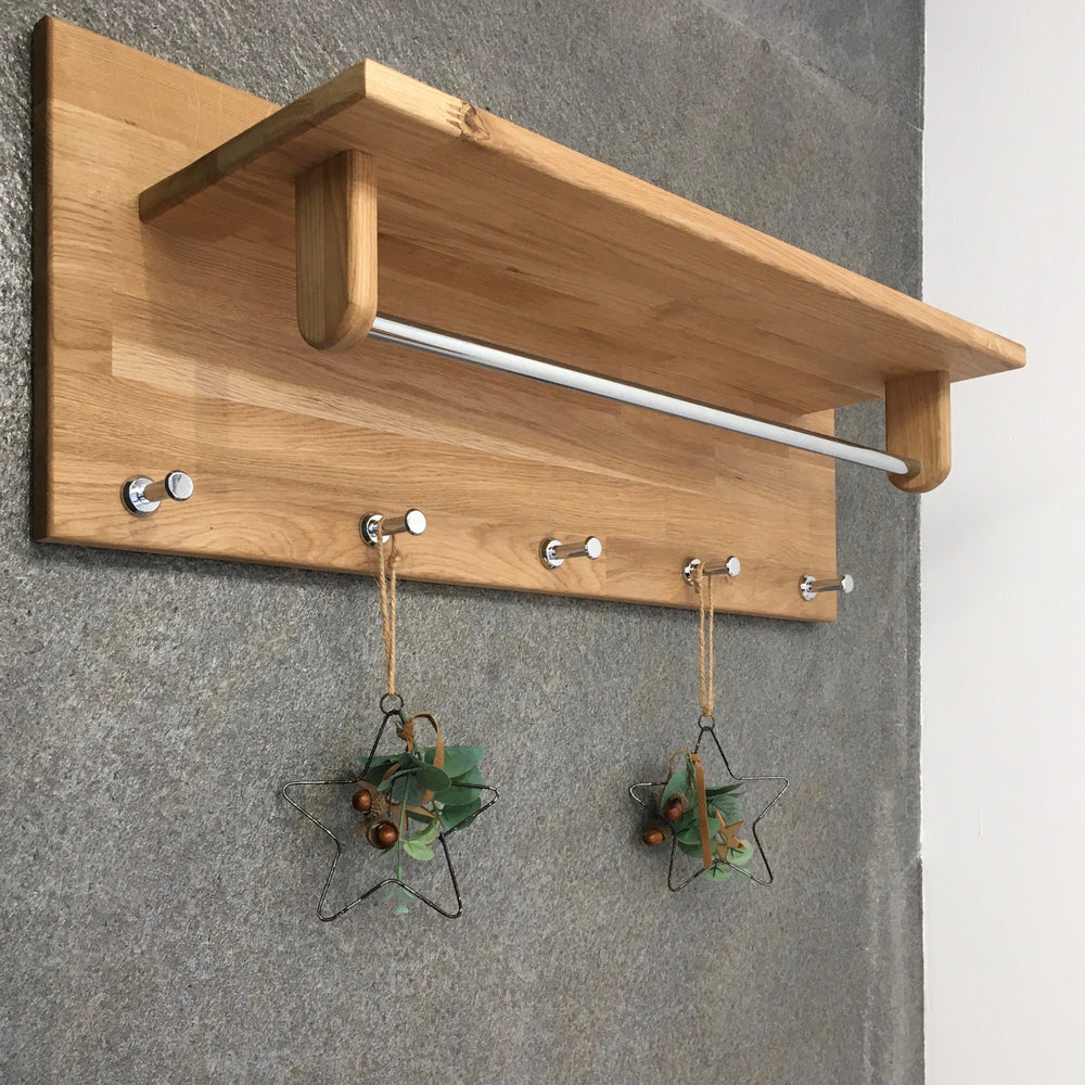 Eiken wandkapstok Litet , 81 x 30 x 30 x 24 cm | NordicStory